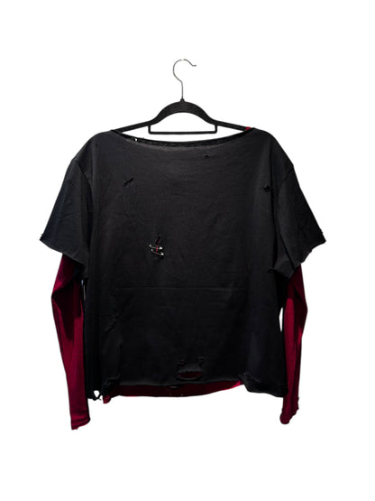 Long Sleeve Burgundy + T-Shirt + Headpiece Set //Romantika.com//