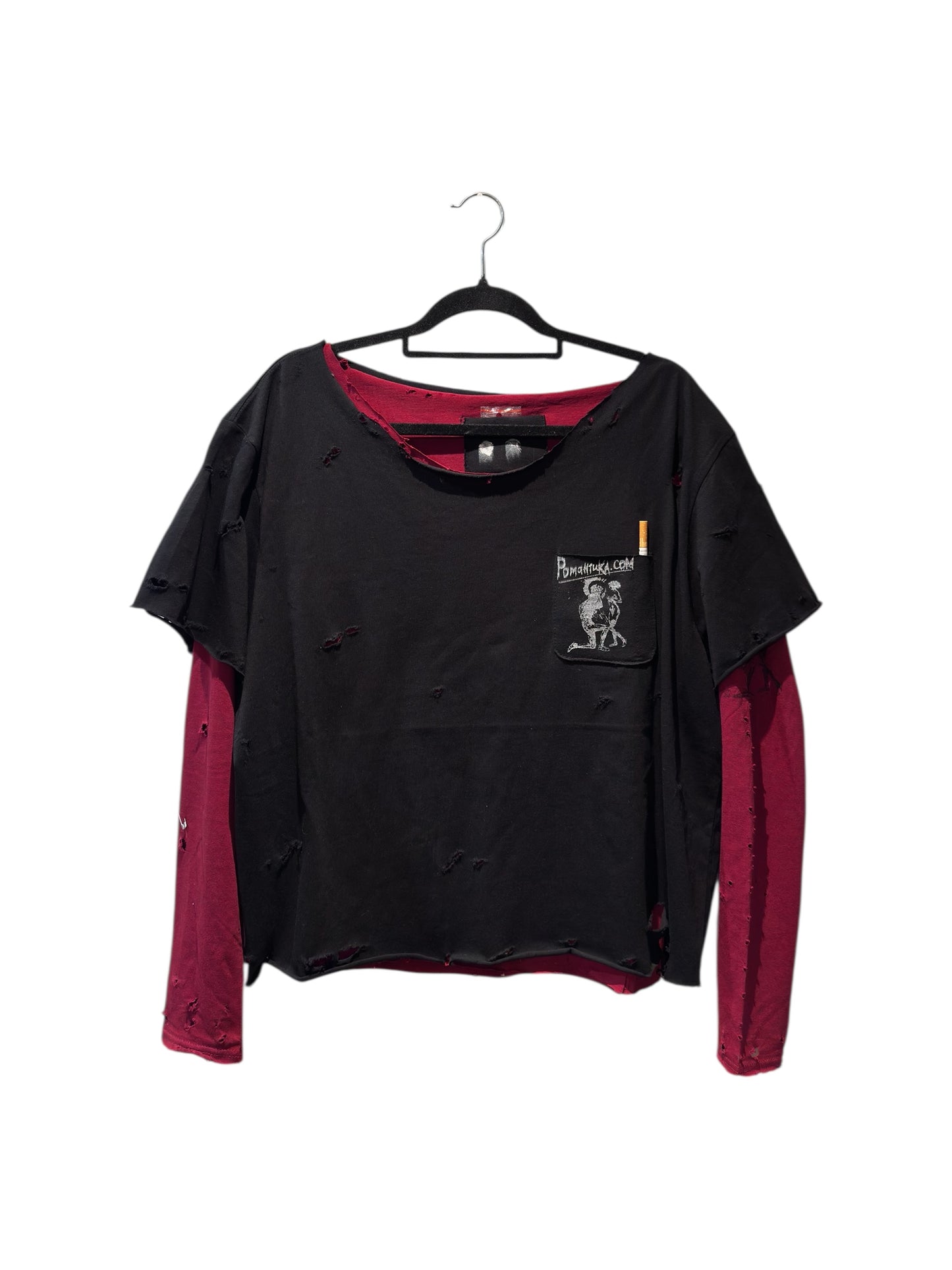 Long Sleeve Burgundy + T-Shirt + Headpiece Set //Romantika.com//
